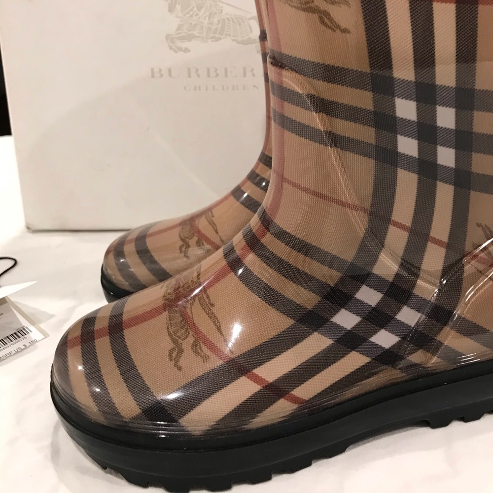 Burberry kids rain boots